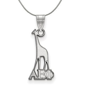 Sterling Silver Alpha Epsilon Phi Small Pendant Necklace - 24 Inch